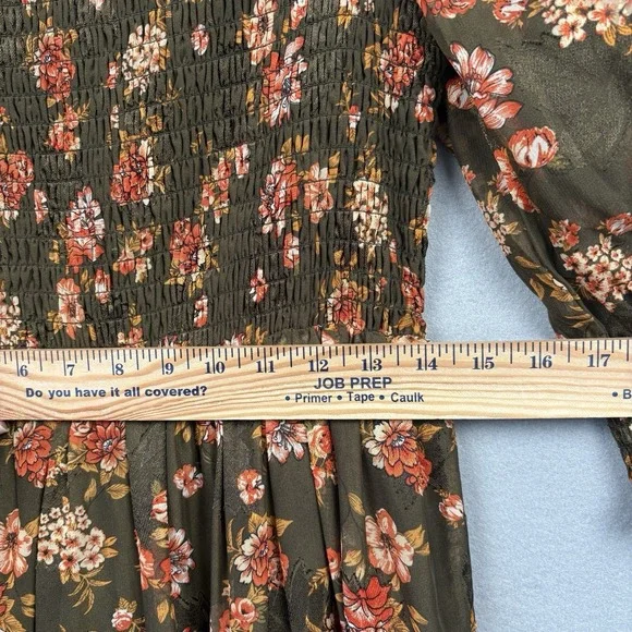 Baltic Born Olive Green Floral Maxi Dress with Pink Flowers - Picture 11 of 13